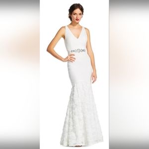 Adrianna PapellAdrianna Papell NEW White Womens Size 10 Chiffon Petal Gown Dres